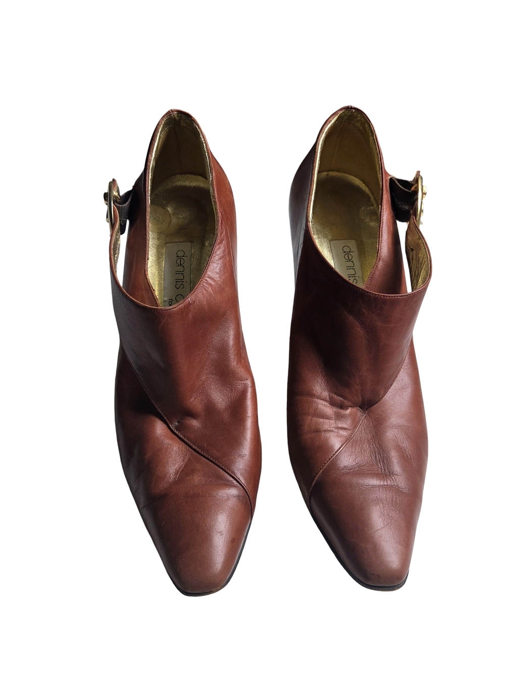 Vintage Dennis Comeau Women's Brown Leather Heeled Ankle Boot s Size 8